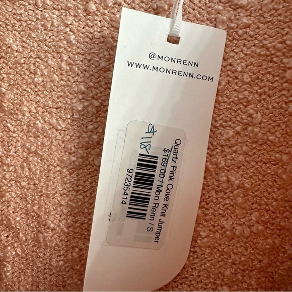 Mon Renn Sweater Knit Pink Flare Sleeve Tie Front Balletcore Size Small New - Picture 5 of 8